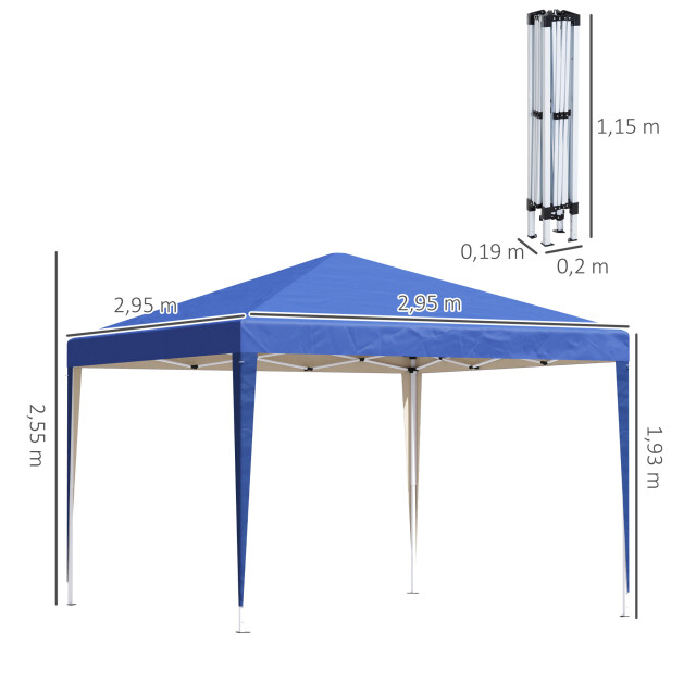 4goodz Outsunny partytent 295x295 m zonder zijwanden - 3208070 large