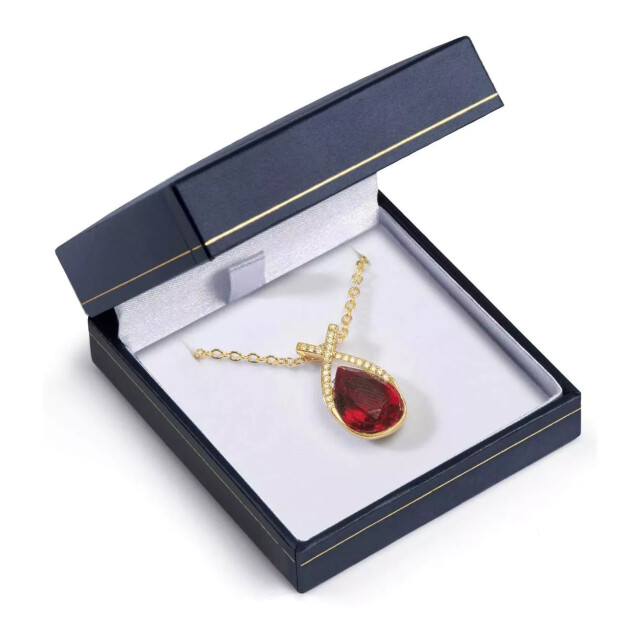 Atlas for Women Dames druppel ketting & hanger UTAF1127_goldrubyred large