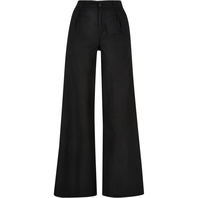 Urban Classics Dames linnen hoge wijde broek UTTN454_black large