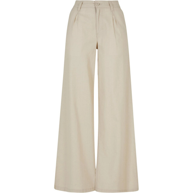 Urban Classics Dames linnen hoge wijde broek UTTN454_softseagrass large