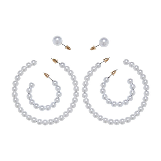 Urban Classics Parel hoepel oorbellen (set van 3) UTTN779_gold large