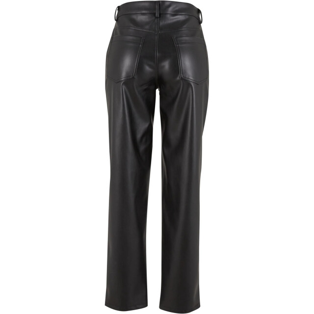 Urban Classics Dames synthetisch leren rechte pijp broek UTTN967_black large