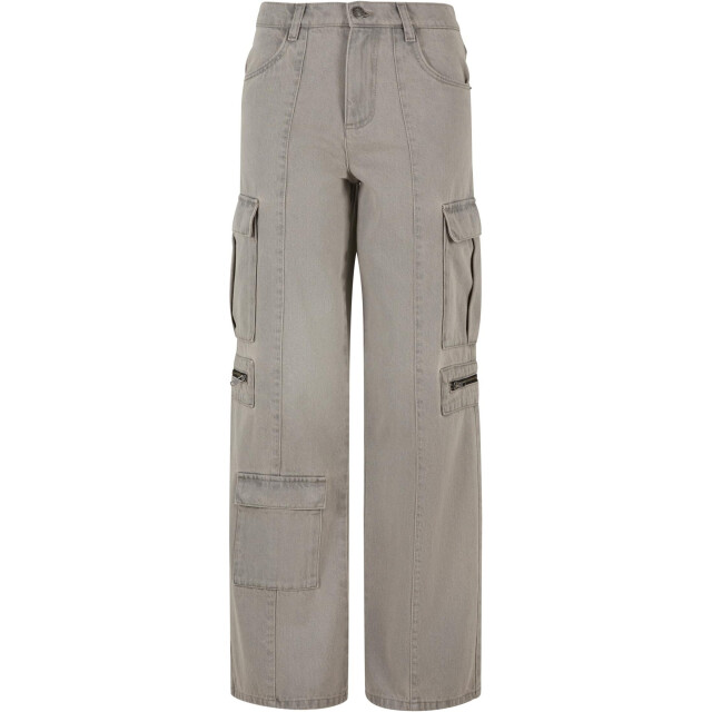 Urban Classics Dames utility denim los broek UTTN1681_lighterdirtywashed large