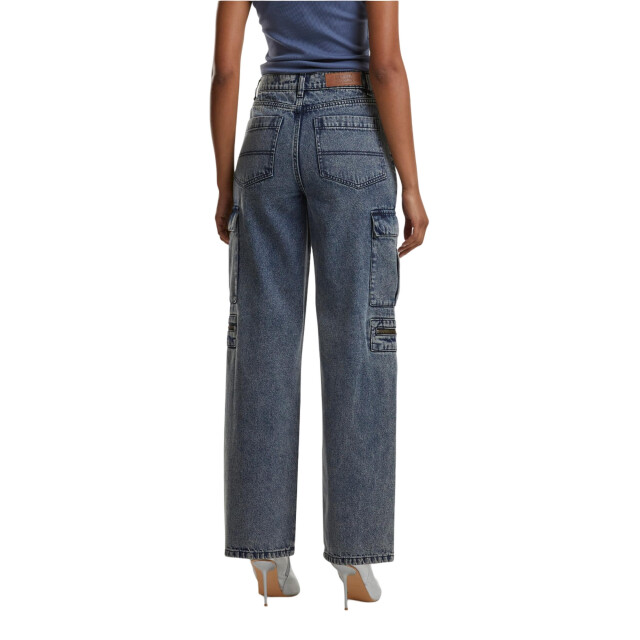 Urban Classics Dames utility denim los broek UTTN1681_dirtywashed large