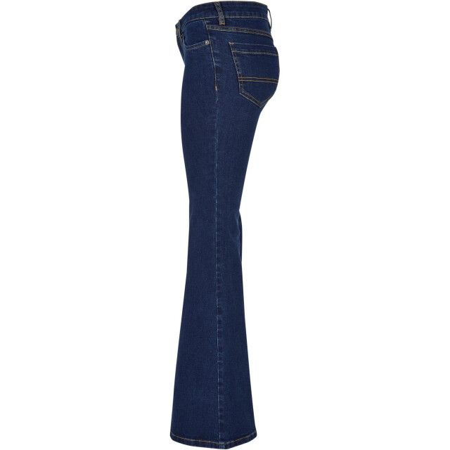 Urban Classics Dames organic flared low rise jeans UTTN1307_midindigowashed large