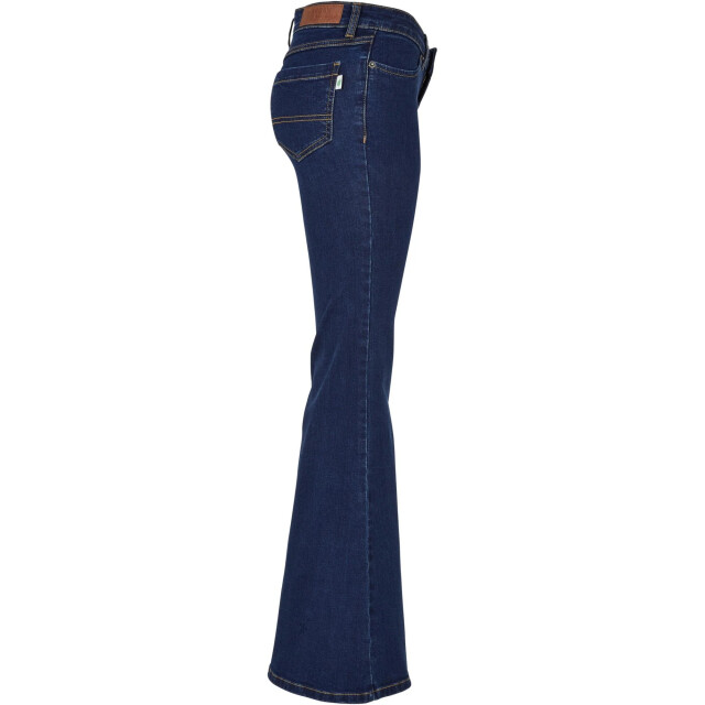 Urban Classics Dames organic flared low rise jeans UTTN1307_midindigowashed large