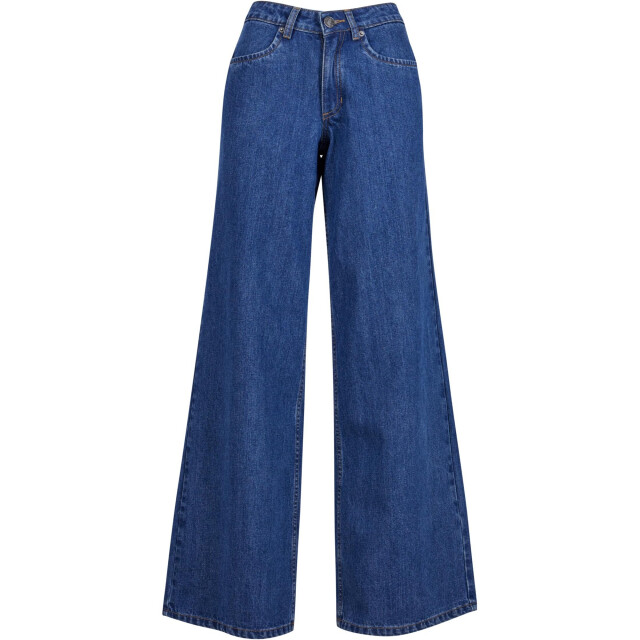 Urban Classics Dames denim mid rise wijde jeans UTTN1348_midindigowashed large