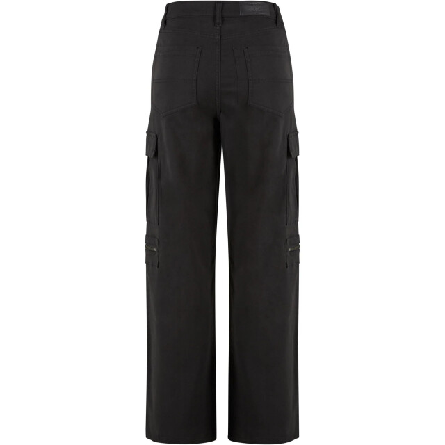 Urban Classics Dames utility twill stretch losse cargo broek UTTN1233_black large