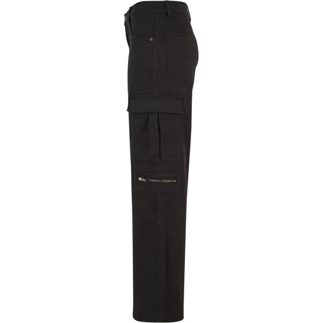 Urban Classics Dames utility twill stretch losse cargo broek UTTN1233_black large