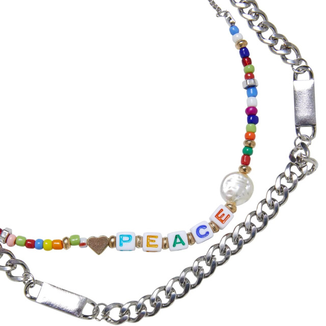Urban Classics Peace kralenketting (set van 2) UTTN122_silver large