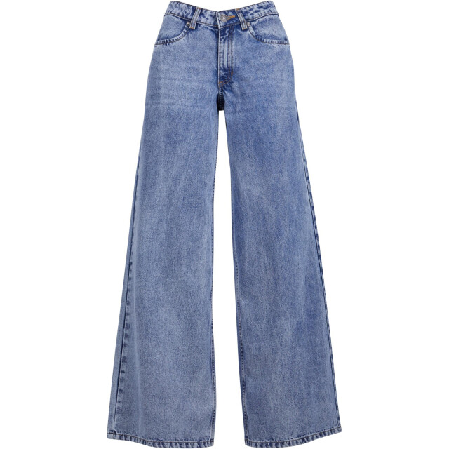 Urban Classics Dames denim mid rise wijde jeans UTTN1348_tintedwashedlightblue large