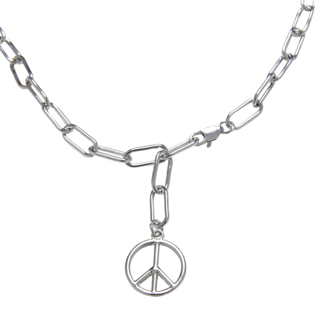 Urban Classics Vredessymbool ketting & hanger UTTN1034_silver large
