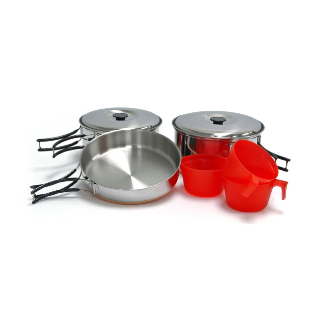 Regatta Grote buitenshuis compacte staal camping cooking set UTRG1810_silver large