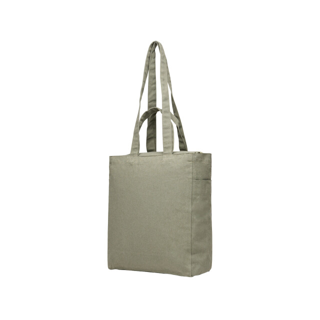 Vinga Hilo aware gerecyclede canvas boodschappentas met rits UTXD433_green large