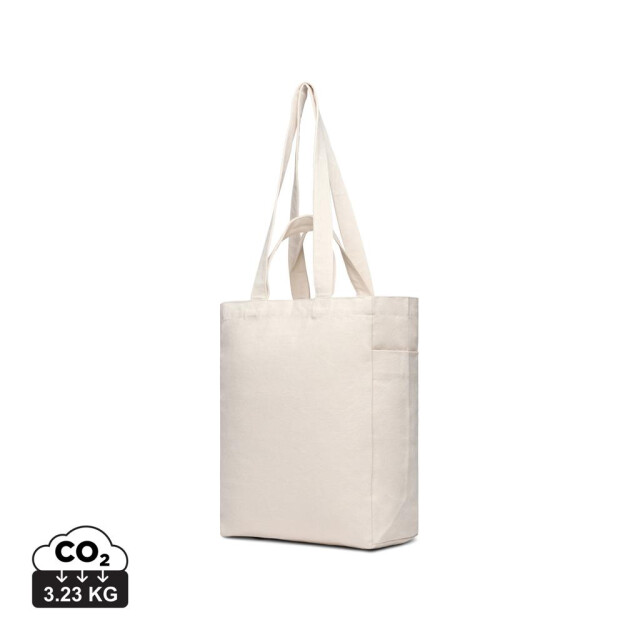 Vinga Hilo aware gerecyclede canvas boodschappentas met rits UTXD433_offwhite large