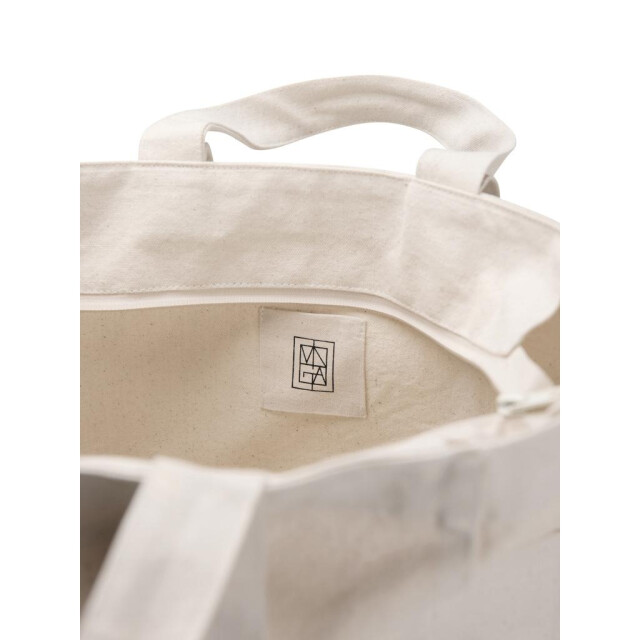 Vinga Hilo aware gerecyclede canvas boodschappentas met rits UTXD433_offwhite large