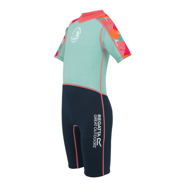 Regatta Kinder/kids tropical leaves wetsuit UTRG11531_arubabluenavy large