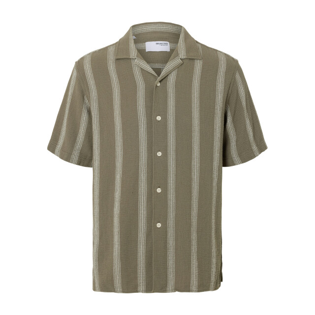 Selected Sal relax fit overhemd vetiver 16089552-VET-L large