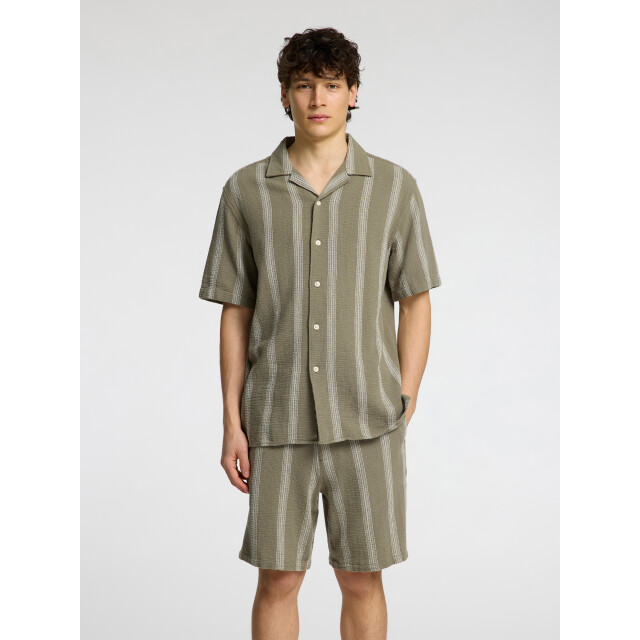 Selected Sal relax fit overhemd vetiver 16089552-VET-L large