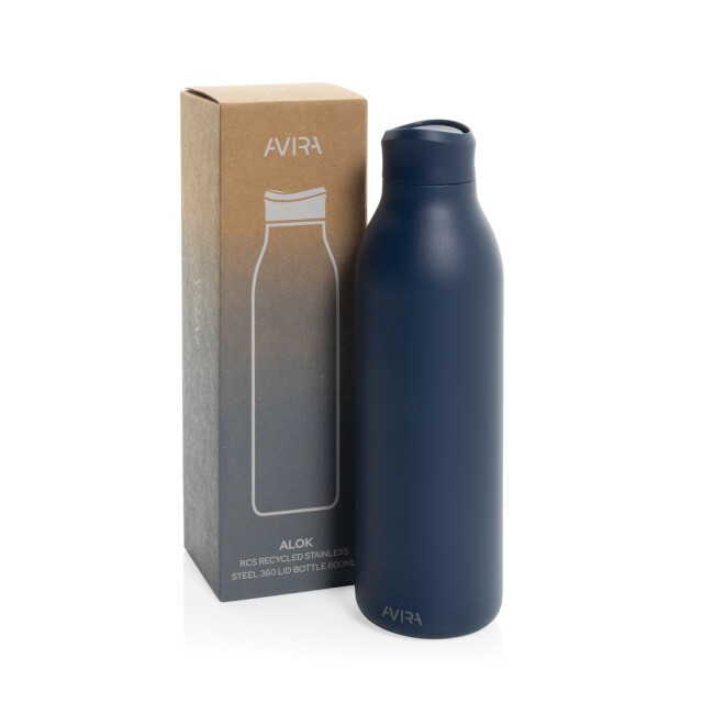 Avira Alok gerecycleerde roestvrijstalen waterfles 600 ml UTXD1191_navy large
