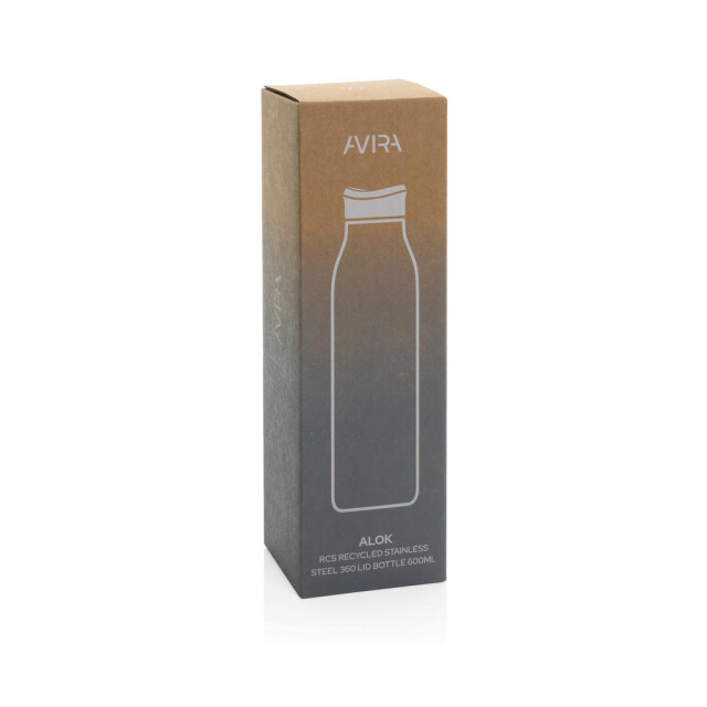 Avira Alok gerecycleerde roestvrijstalen waterfles 600 ml UTXD1191_silver large