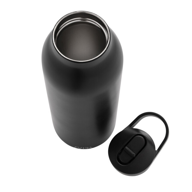 Avira Ara flip top gerecycled roestvrijstalen waterfles van 500 ml UTXD456_black large