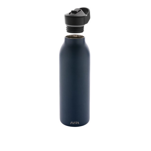 Avira Ara flip top gerecycled roestvrijstalen waterfles van 500 ml UTXD456_navy large