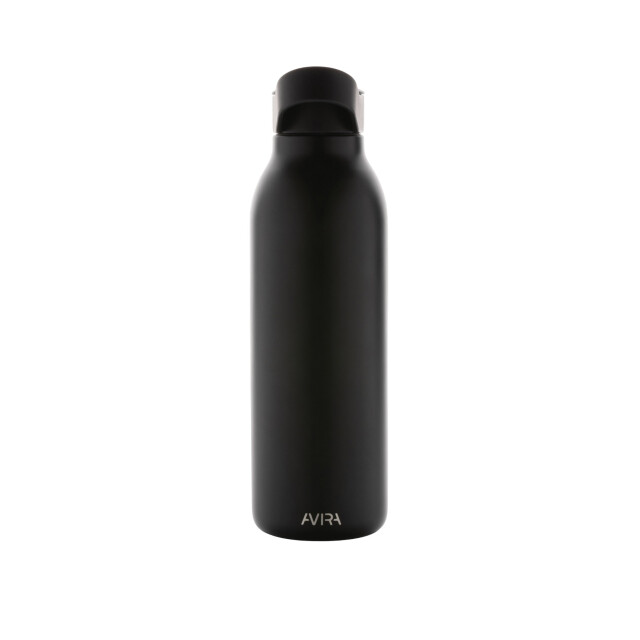 Avira Ara flip top gerecycled roestvrijstalen waterfles van 500 ml UTXD456_black large