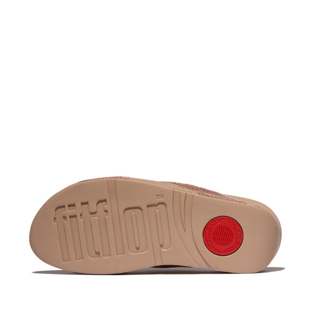 FitFlop Lulu crinkled-shimmer cross slides E1B large