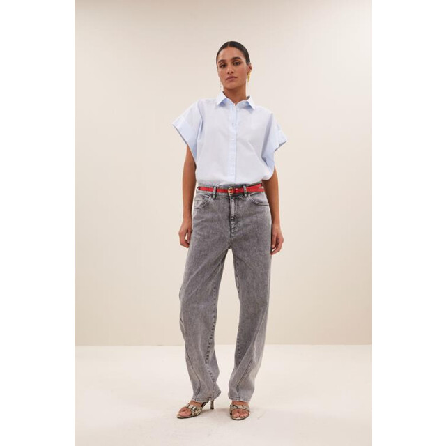 By-Bar Amsterdam pixie chambray blouse 25512025 650 light blue 06613.210.0011 large