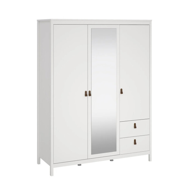 CaliCosy Kleerkast met 3 deuren (waarvan 1 spiegeldeur) en 2 lades wit b150 cm barcelone 3207625 large