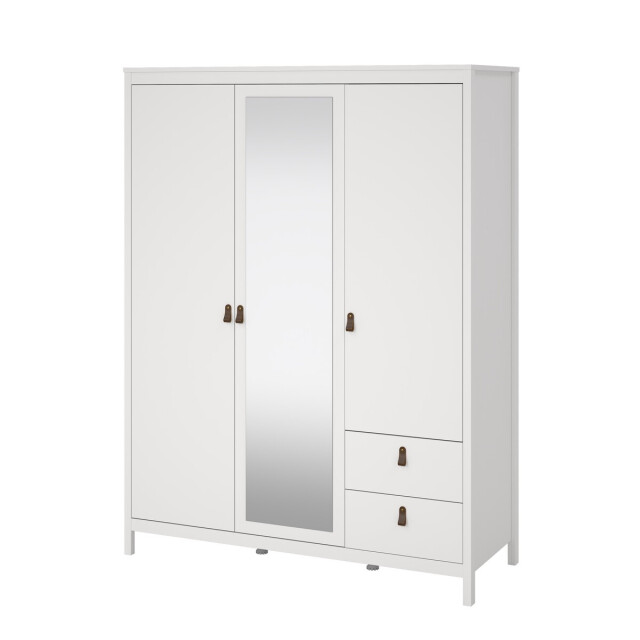CaliCosy Kleerkast met 3 deuren (waarvan 1 spiegeldeur) en 2 lades wit b150 cm barcelone 3207625 large