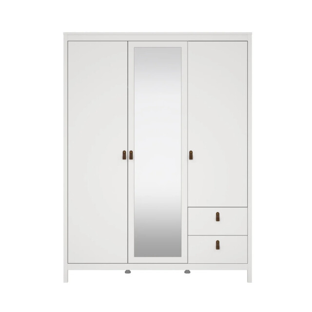 CaliCosy Kleerkast met 3 deuren (waarvan 1 spiegeldeur) en 2 lades wit b150 cm barcelone 3207625 large