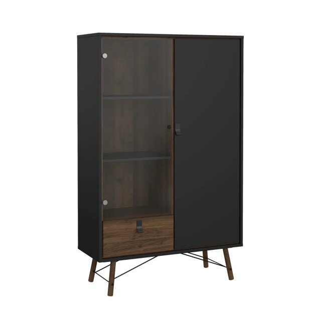CaliCosy Vitrinekast met 2 deuren (waarvan 1 met glas) en 1 lade h161,8 cm joyce 3206065 large