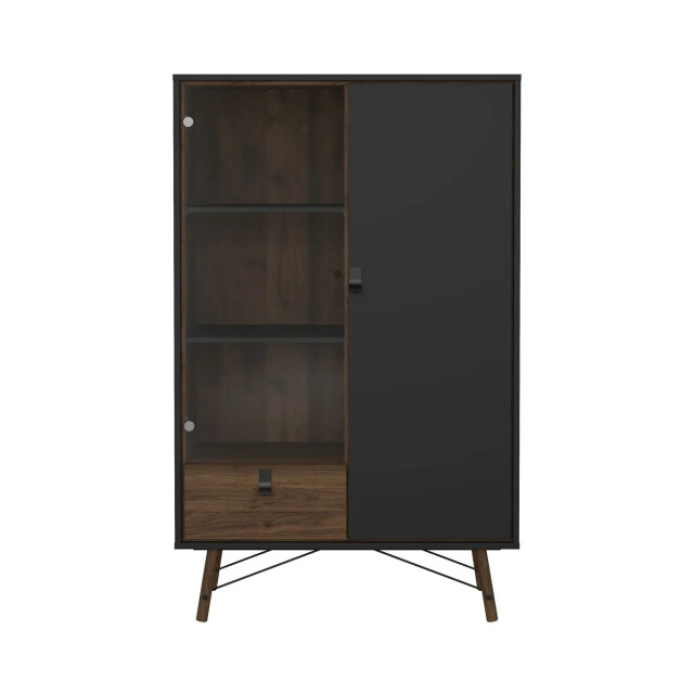 CaliCosy Vitrinekast met 2 deuren (waarvan 1 met glas) en 1 lade h161,8 cm joyce 3206065 large