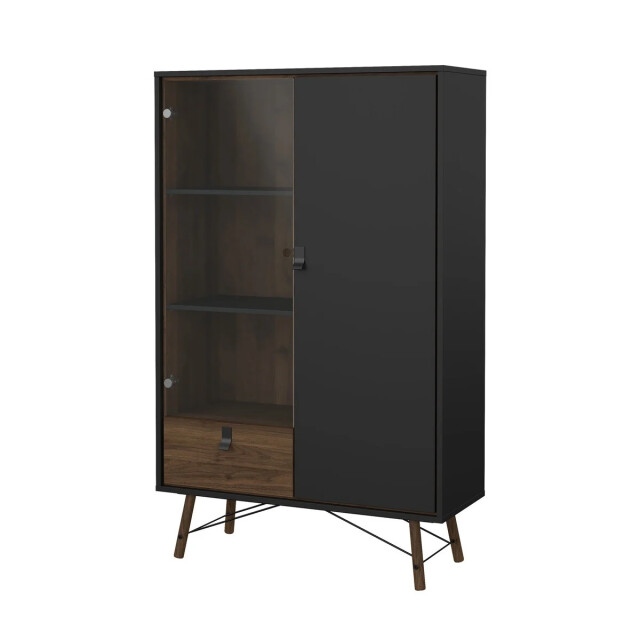 CaliCosy Vitrinekast met 2 deuren (waarvan 1 met glas) en 1 lade h161,8 cm joyce 3206065 large