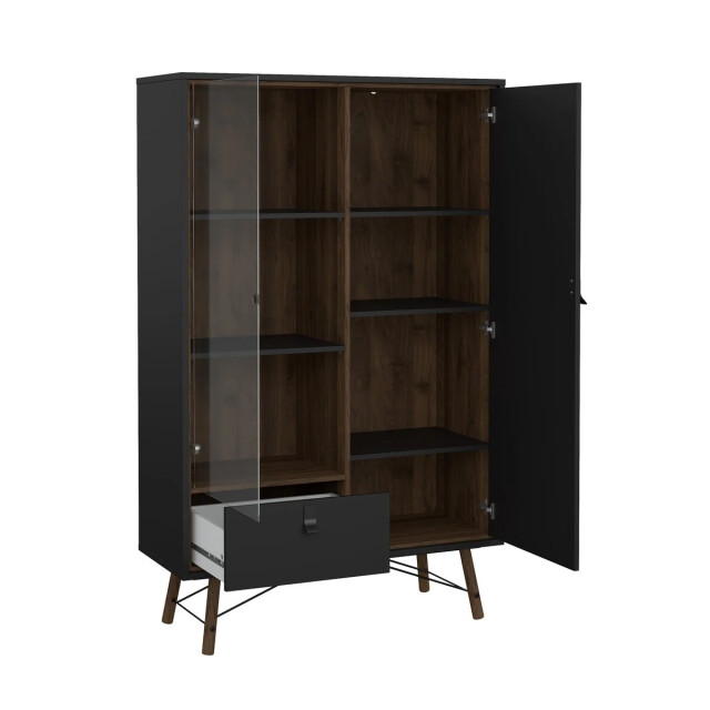 CaliCosy Vitrinekast met 2 deuren (waarvan 1 met glas) en 1 lade h161,8 cm joyce 3206065 large
