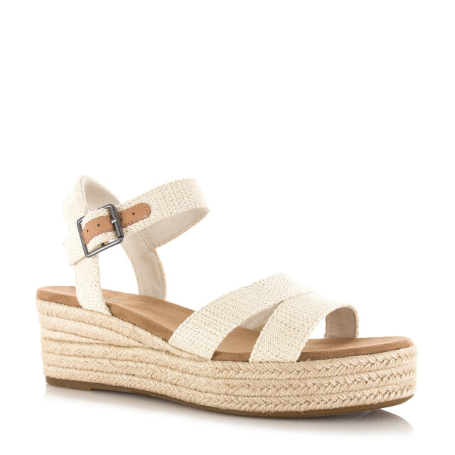 Toms audrey naturel | linnen sleehak s sandalen met hak dames 10020758 large