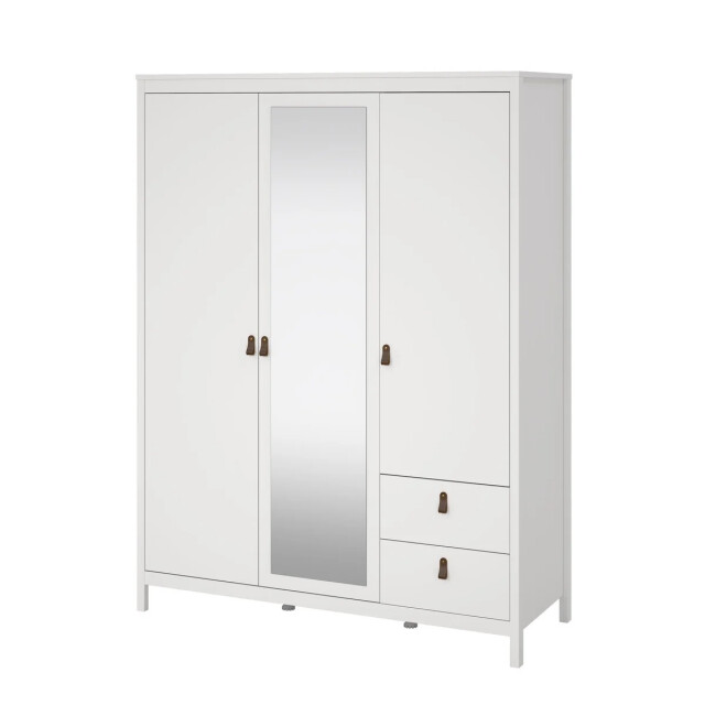 CaliCosy Kleerkast met 3 deuren (waarvan 1 spiegeldeur) en 2 lades wit b150 cm barcelone 3207625 large
