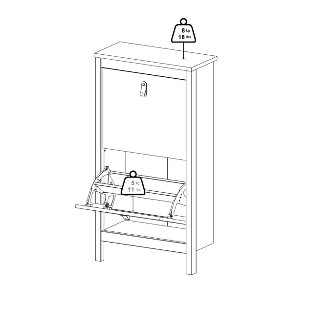 CaliCosy Schoenenkast met 2 kleppen h102,9 cm barcelone 3206084 large