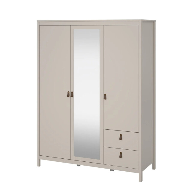 CaliCosy Kleerkast met 3 deuren (waarvan 1 spiegeldeur) en 2 lades wit b150 cm barcelone 3207626 large