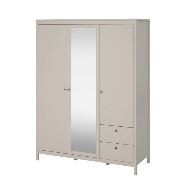 CaliCosy Kleerkast met 3 deuren (waarvan 1 spiegeldeur) en 2 lades wit b150 cm barcelone 3207626 large