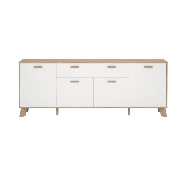 CaliCosy Dressoir met 4 deuren, 1 lade eikendecor en wit b195,7 cm storm 3206047 large