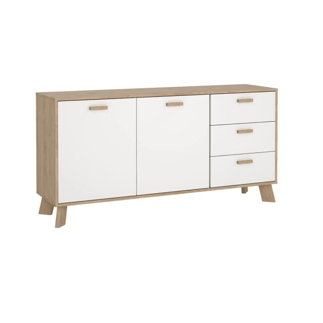 CaliCosy Dressoir met 2 deuren, 3 lades eikendecor en wit b147,2 cm storm 3206046 large