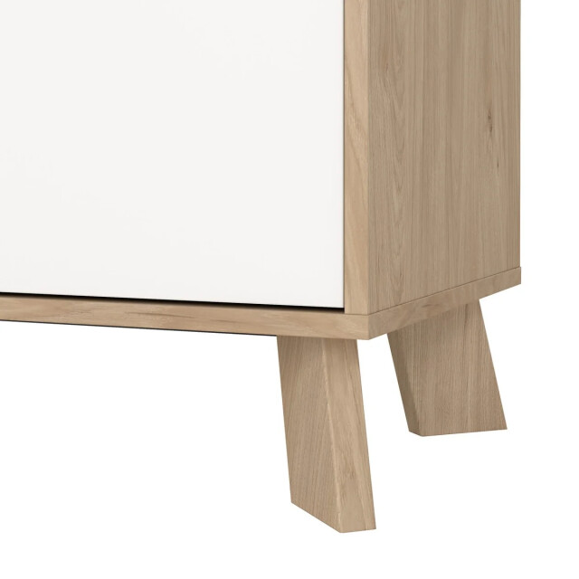 CaliCosy Vitrinekast met 2 deuren, 3 vakken eikendecor en wit h188,2 cm storm 3206048 large