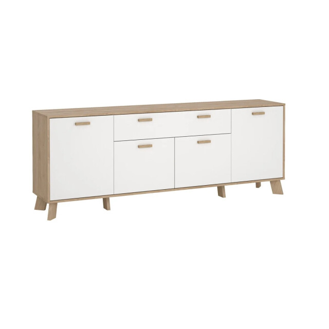 CaliCosy Dressoir met 4 deuren, 1 lade eikendecor en wit b195,7 cm storm 3206047 large
