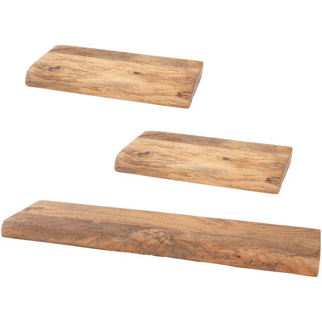 Home67 Wandplank pure mangohout set van 3 klein 2648975 large