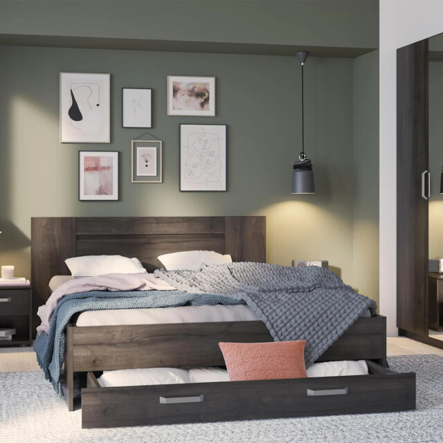 CaliCosy Bed met lade 160x200 cm eikenhouten decor richmond 2929920 large