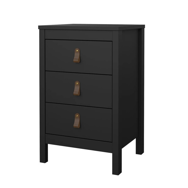 CaliCosy Nachtkastje met 3 lades matzwart h70,1 cm barcelone 3207627 large
