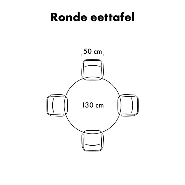 QUVIO Eettafel sofia – rond – Ø130 – kruispoot – 3181647 large